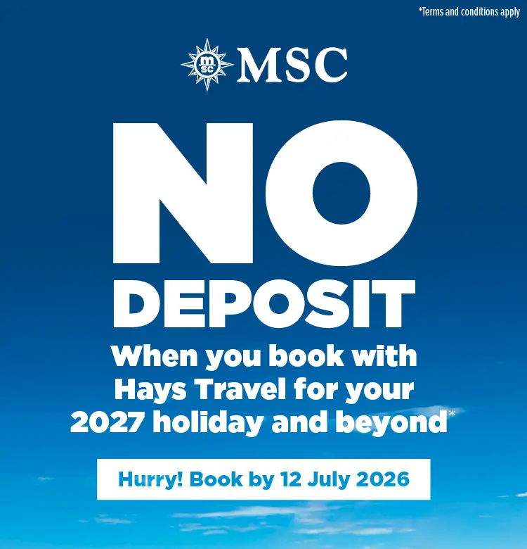 MSC No Deposit ends 12th July